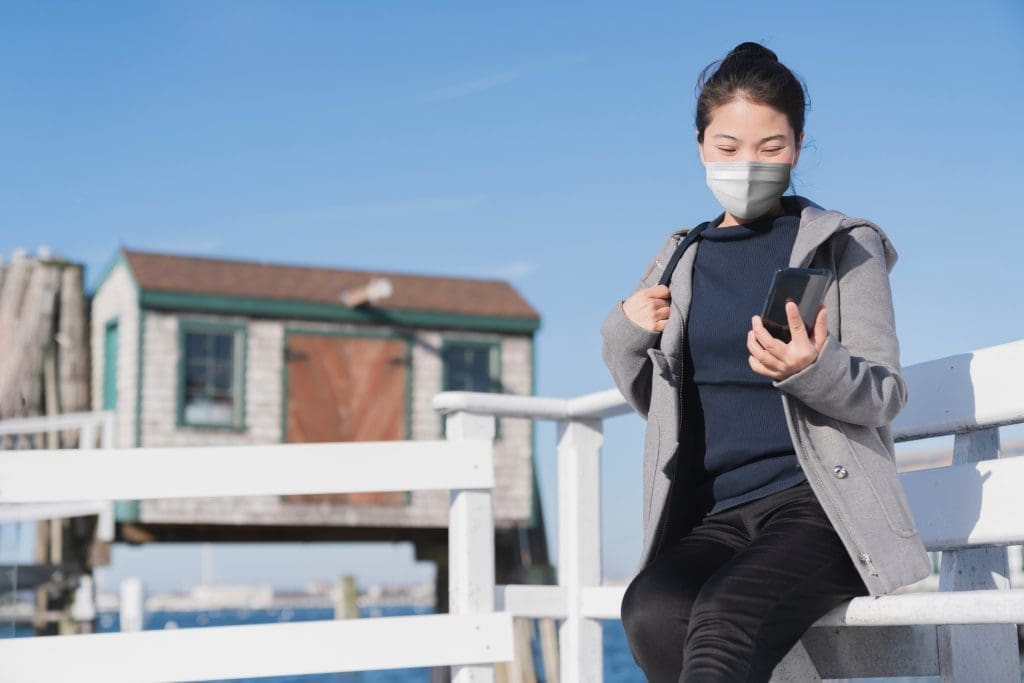 Freedom Trail - Woman using phone