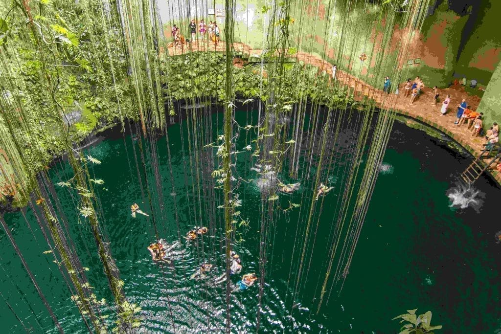 Ik-Kil Cenote near Chichén Itzá, Mexico.